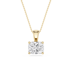 Elongated Cushion Lab Grown Diamond 4 Prong East West Bail Pendant - 16 to 18 Inches