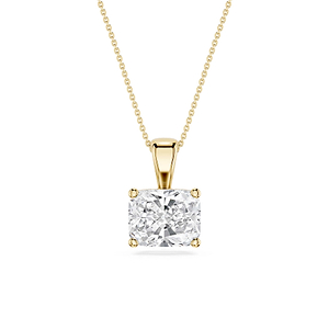Elongated Cushion Lab Grown Diamond 4 Prong East West Bail Pendant - 16 to 18 Inches