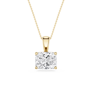 Elongated Cushion Lab Grown Diamond 4 Prong East West Bail Pendant - 16 to 18 Inches