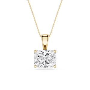 Elongated Cushion Lab Grown Diamond 4 Prong East West Bail Pendant - 16 to 18 Inches