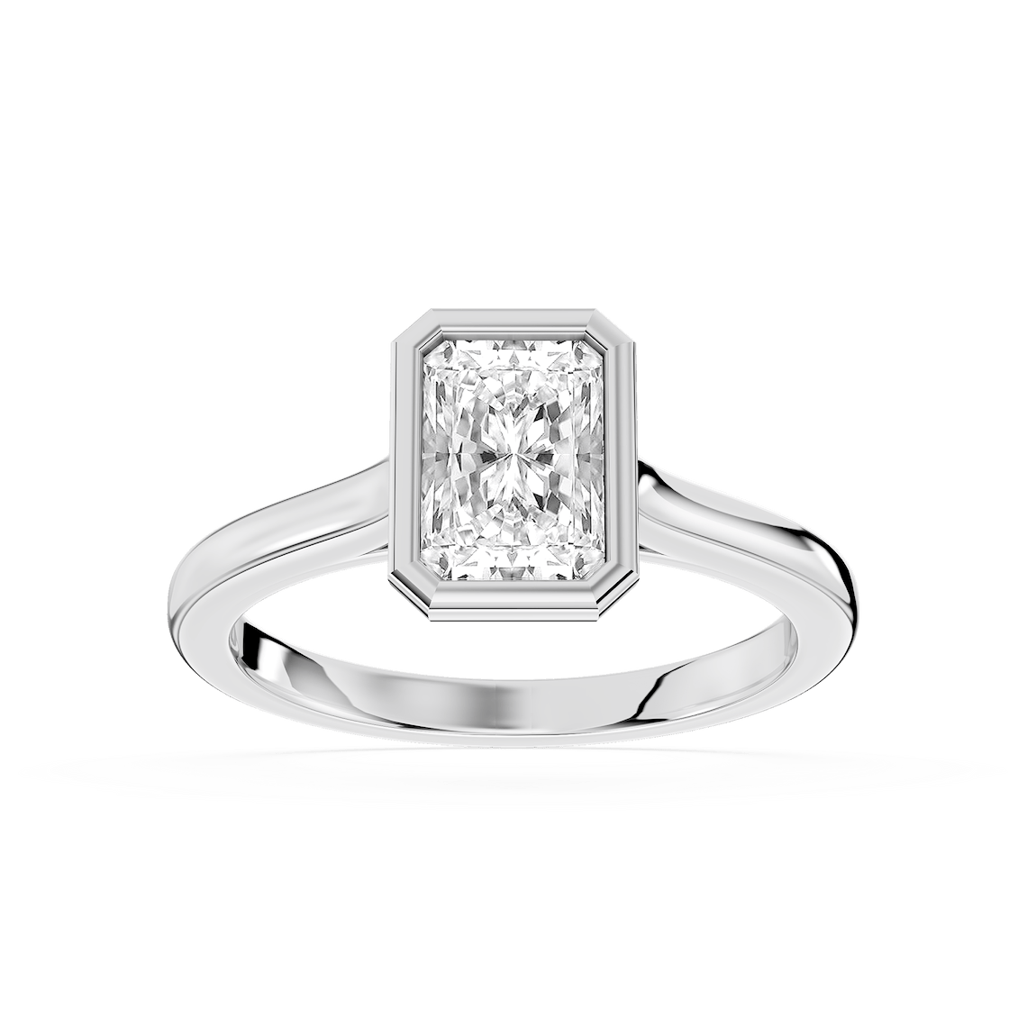 Elsa 1 ctw Radiant Lab Grown Diamond Bezel Set Floating Solitaire Engagement Ring