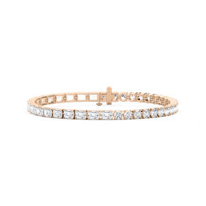 9 ¹⁄₃ ctw Emerald and Round Lab Grown Diamond Tennis Bracelet - 7 Inches