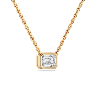 Emerald Bezel Pendant with 0.75ct in 14K Yellow Gold
