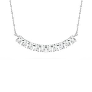 2 ½ ctw Emerald Lab Grown Diamond Suspended Station Necklace - 18 Inches