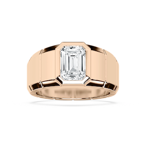 Matthew 3 ct Emerald Lab Grown Diamond 6.50mm Bezel Mens Wedding Band