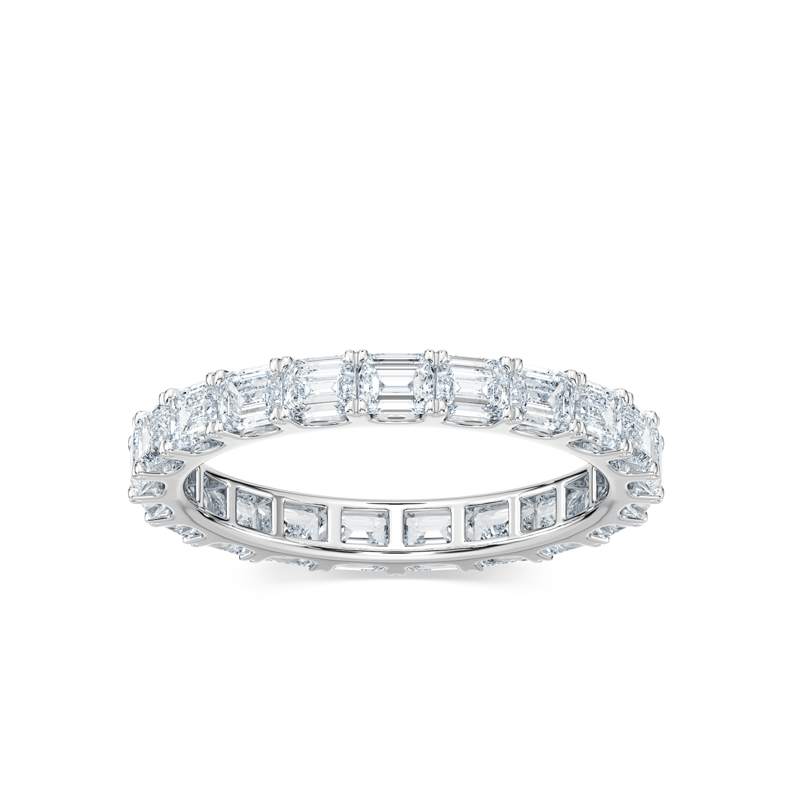 Eva Emerald Lab Grown Diamond East West Prong Eternity Band