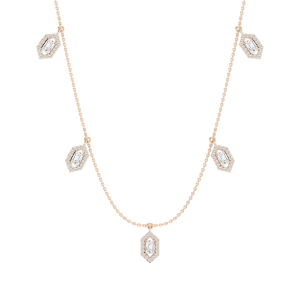2 ⅓ ctw Emerald Lab Grown Diamond Halo Station Necklace - 18 Inches