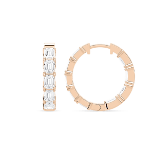 4 ¹⁄₂ ctw Emerald Lab Grown Diamond Inside Out Hoop Earrings