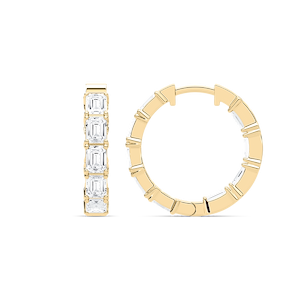 4 ¹⁄₂ ctw Emerald Lab Grown Diamond Inside Out Hoop Earrings