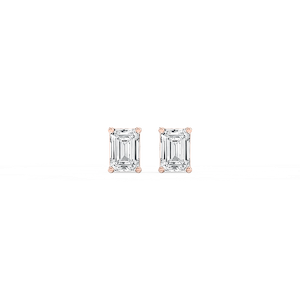 Emerald Lab Grown Diamond Classic Four Prong Stud Earrings