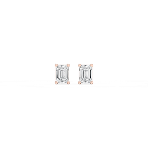 Emerald Lab Grown Diamond Classic Four Prong Stud Earrings