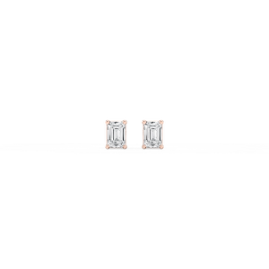 Emerald Lab Grown Diamond Classic Four Prong Stud Earrings