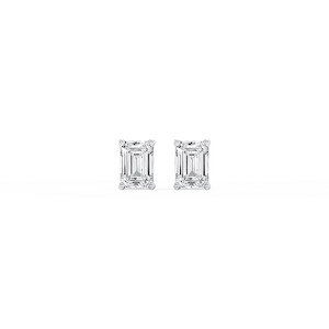 Emerald Lab Grown Diamond Classic Four Prong Stud Earrings