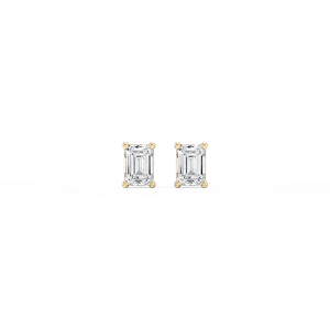 Emerald Lab Grown Diamond Classic Four Prong Stud Earrings