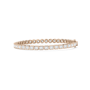 7 ¹⁄₆ ctw Round and Emerald Lab Grown Diamond Bezel Set Tennis Bracelet - 7.5 Inches