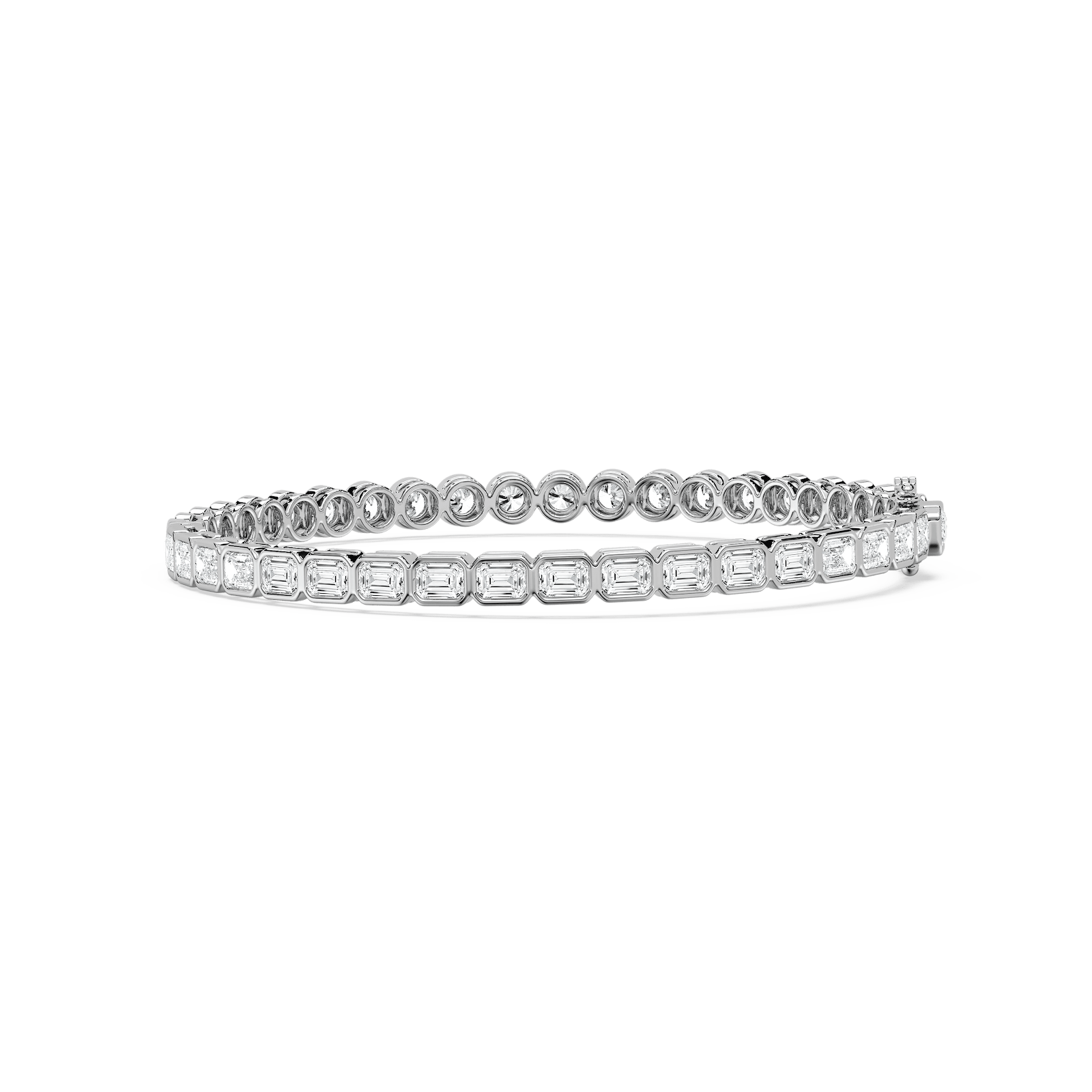Emerald Round Bezel Bracelet in Rose Gold
