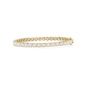 7 ¹⁄₆ ctw Round and Emerald Lab Grown Diamond Bezel Set Tennis Bracelet - 7.5 Inches