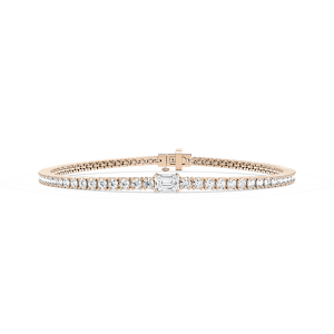 3 ¹⁄₃ ctw Round And Emerald Lab Grown Diamond Featurette Tennis Bracelet  - 7 Inches