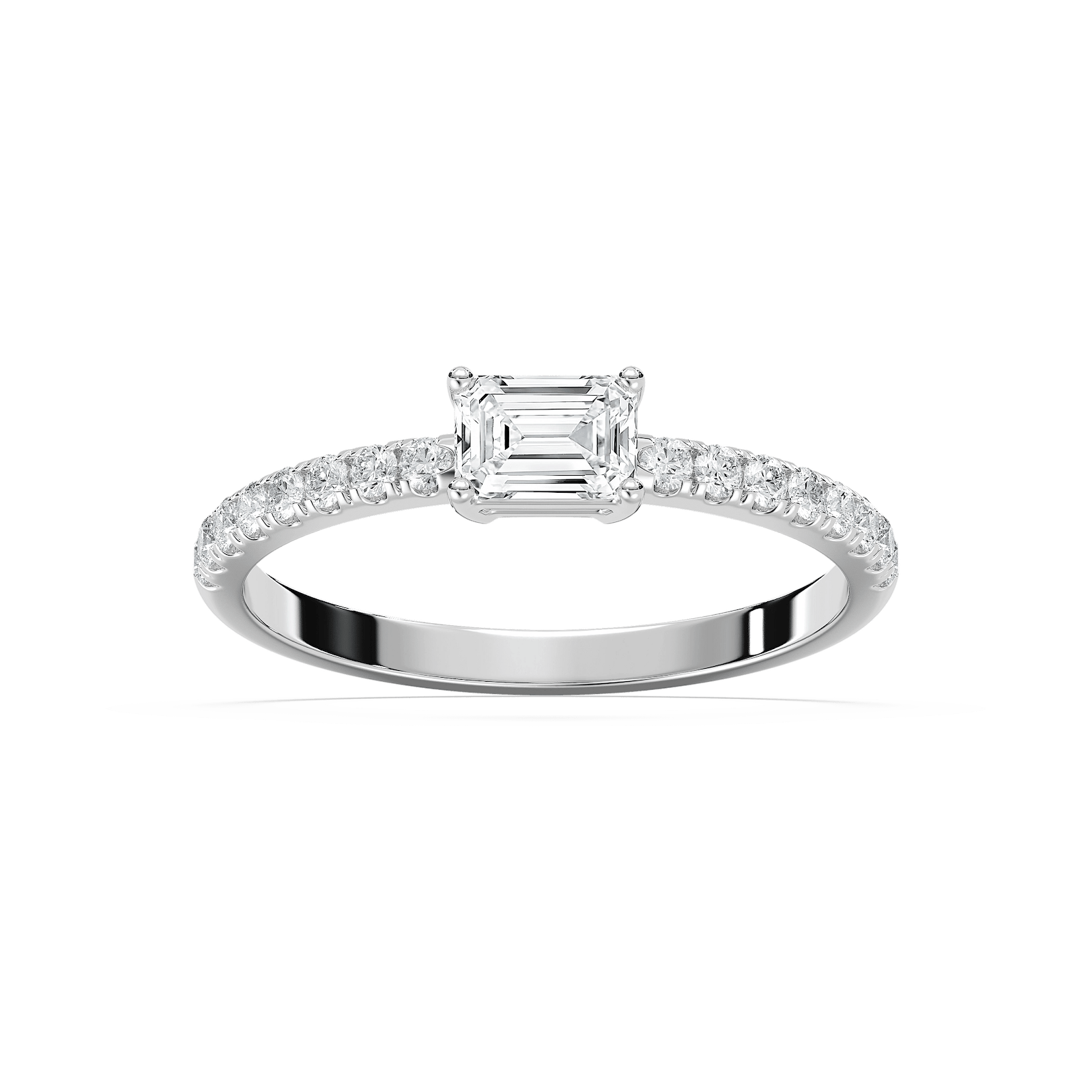 Emrys Petite Emerald Engagement Ring in Rose Gold