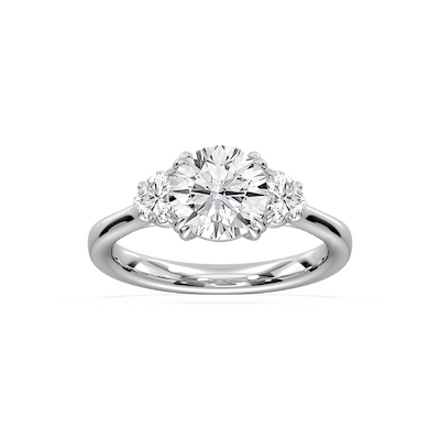 Francesca 2 ¹⁄₄ ctw Round Lab Grown Diamond Double Prong Three Stone Engagement Ring