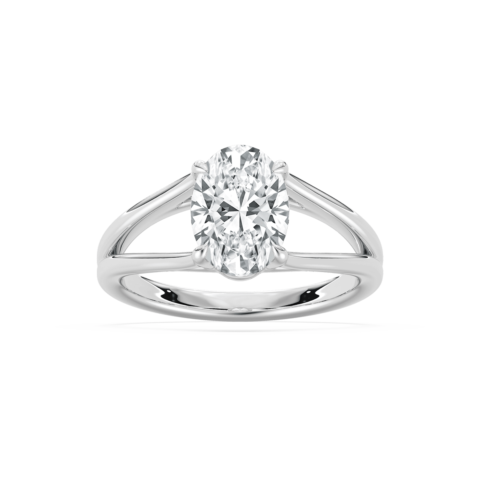 Esme Open Shank Oval Solitaire Ring in Rose Gold