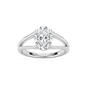 Esme 2 ctw Oval Lab Grown Diamond Open Shank Solitaire Engagement Ring