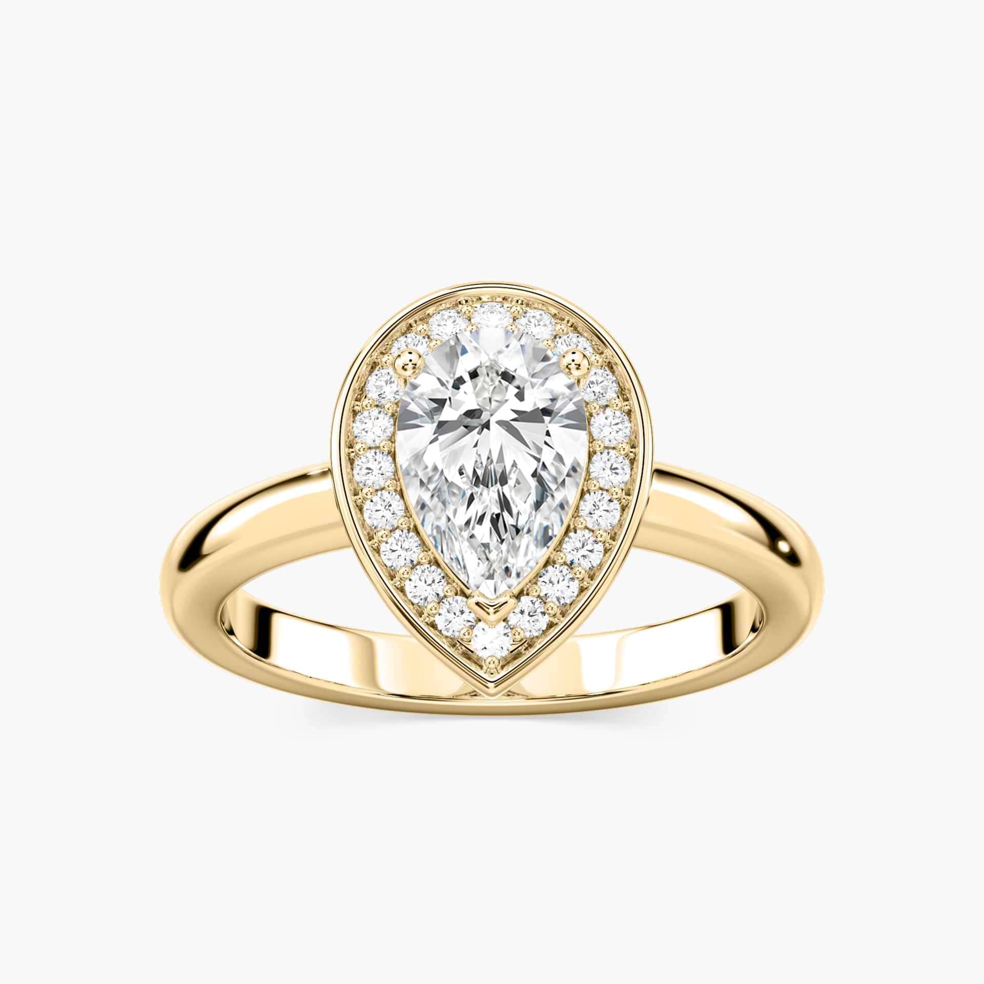 Estelle Pear Lab Grown Diamond Collar Halo Engagement Ring