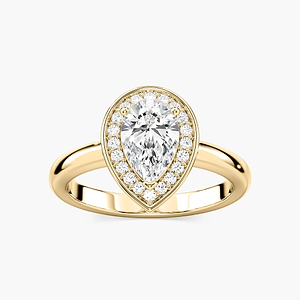 Estelle Pear Lab Grown Diamond Collar Halo Engagement Ring