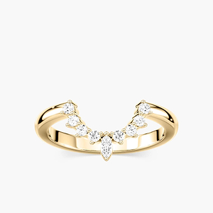 Estelle 1/6 ctw Marquise and Round Lab Grown Diamond Chevron Curved Band