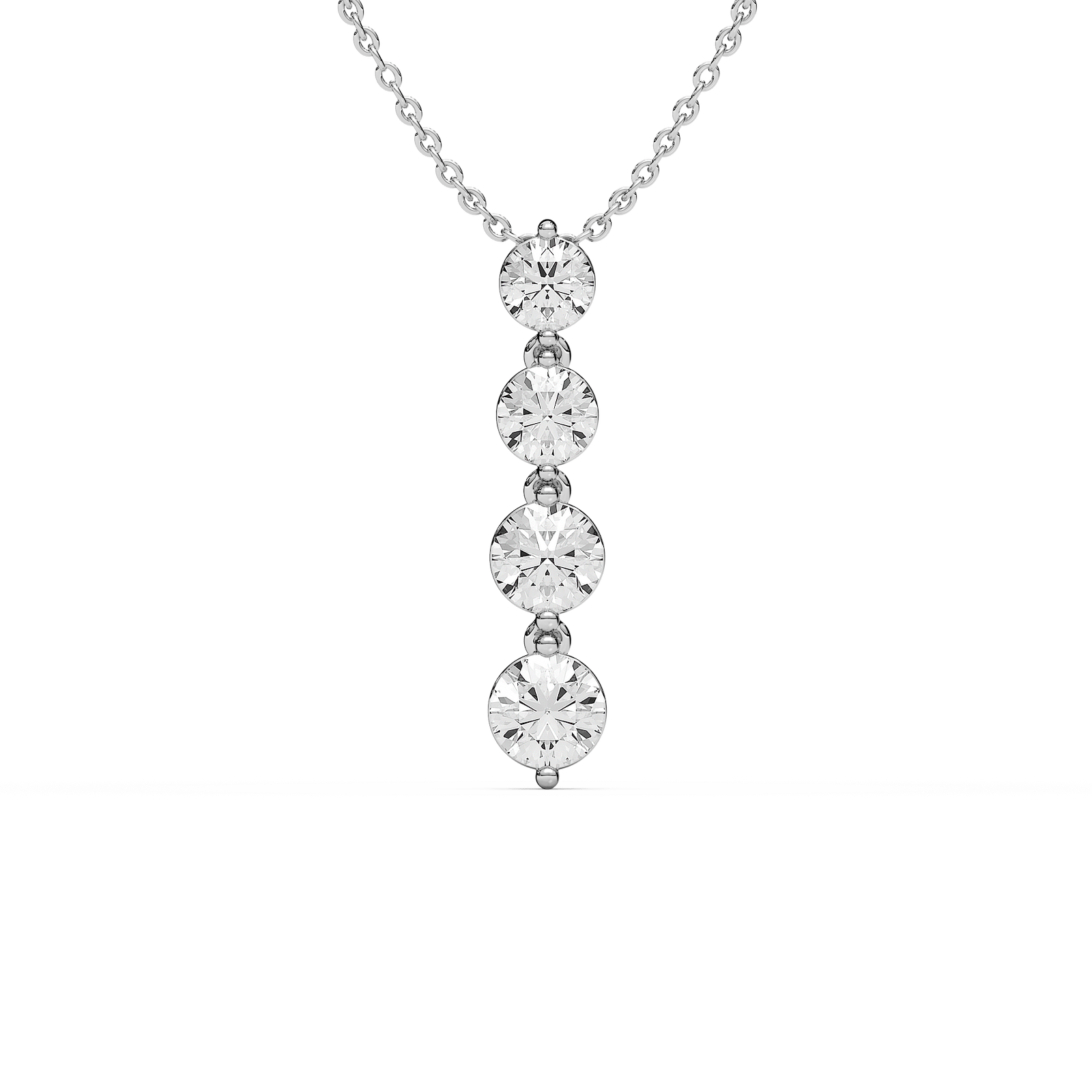 Eternal Journey Pendant with 2.15ctw Round Cut Lab-Grown Diamonds in 14K White Gold