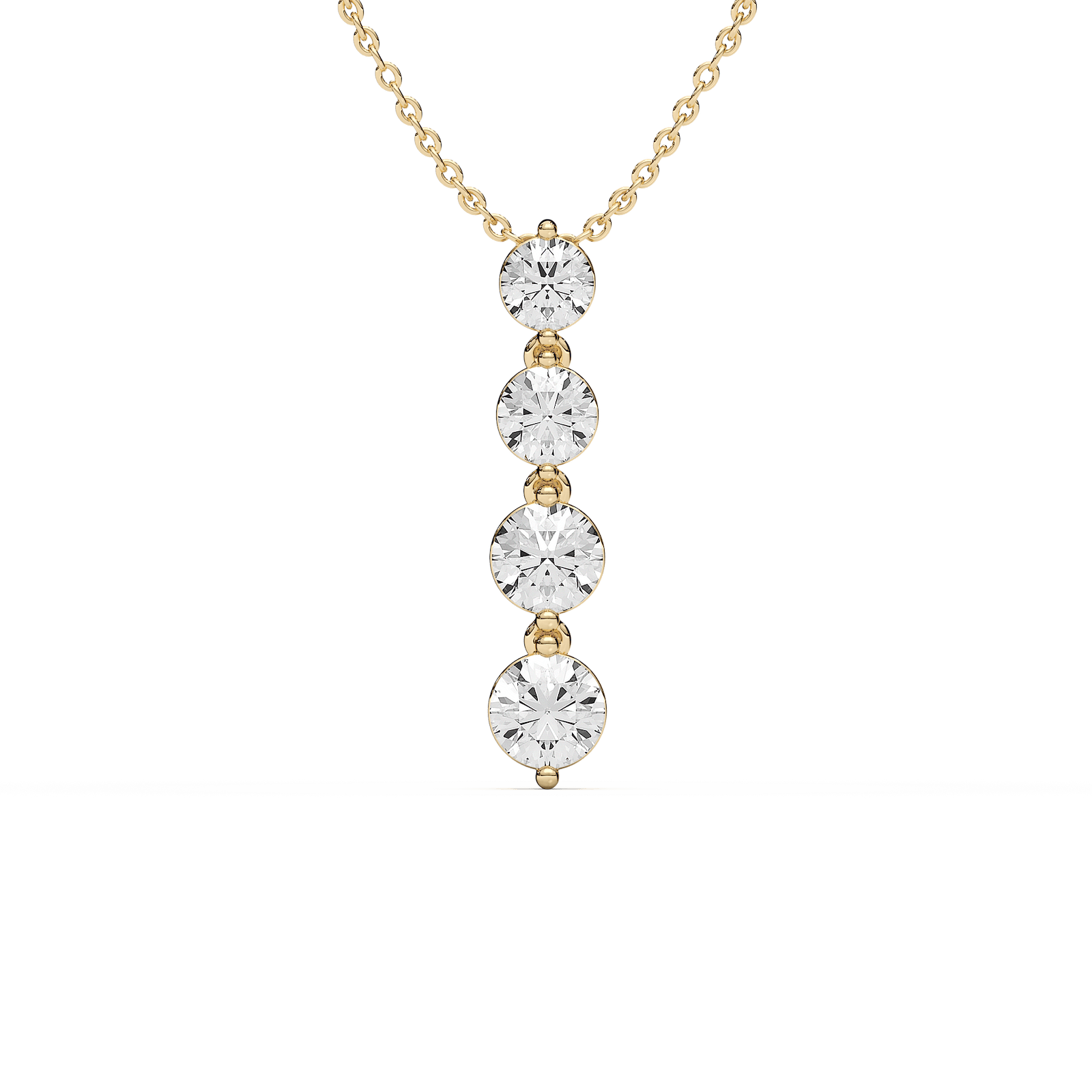 Eternal Journey Pendant with 2.15ctw Round Cut Lab-Grown Diamonds in 14K Yellow Gold