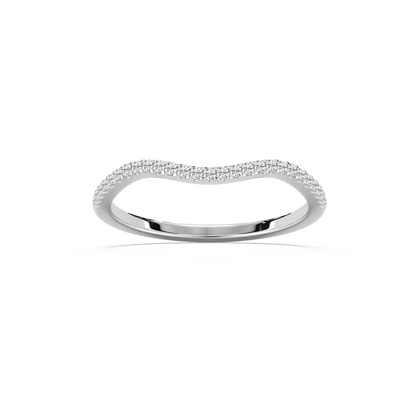 Jaylani 1/8 ctw Round Lab Grown Diamond Shared Prong Curved Band