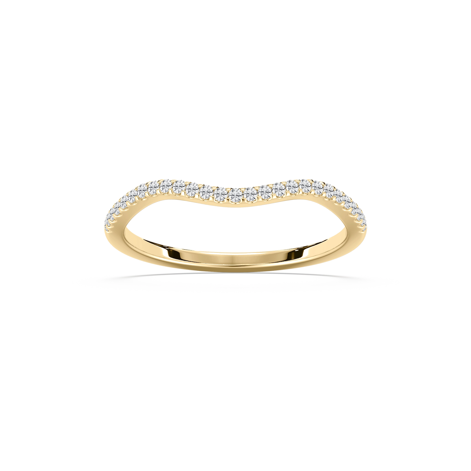 Jaylani 1/8 ctw Round Lab Grown Diamond Shared Prong Curved Band