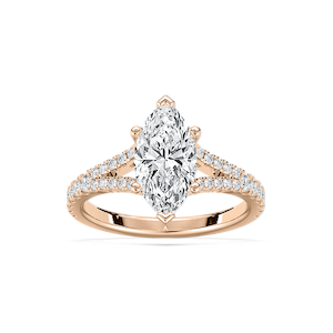 Everly 2 ²⁄₅ ctw Marquise Lab Grown Diamond Split Shank Side Stone Engagement Ring