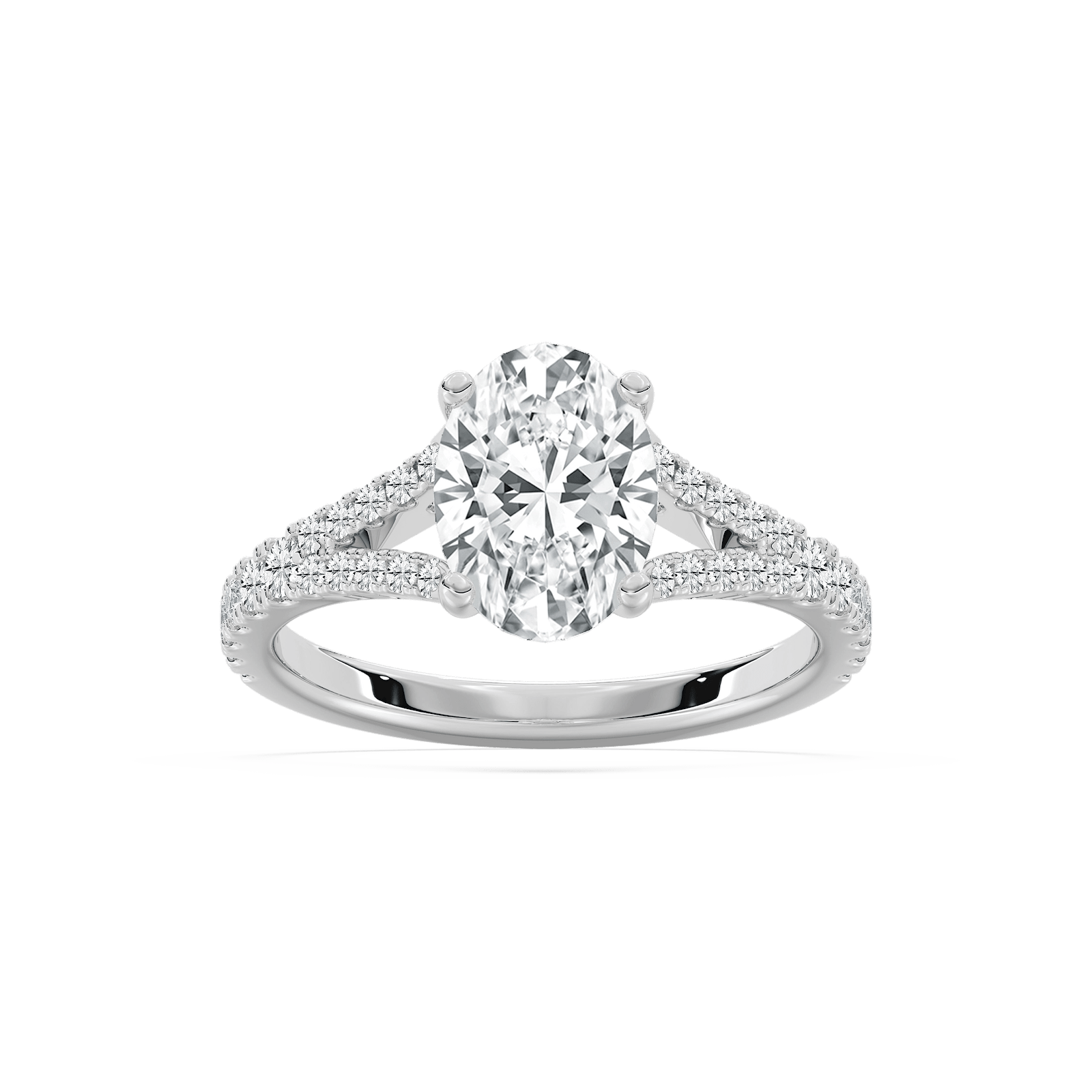 Everly Split Shank Oval Engagement Ring in Rose Gold