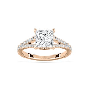 Everly 2 ²⁄₅ ctw Princess Lab Grown Diamond Split Shank Side Stone Engagement Ring