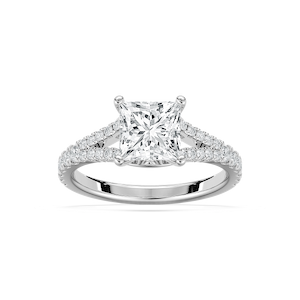 Everly 2 ²⁄₅ ctw Princess Lab Grown Diamond Split Shank Side Stone Engagement Ring
