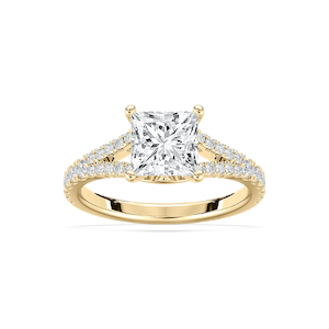 Everly 2 ²⁄₅ ctw Princess Lab Grown Diamond Split Shank Side Stone Engagement Ring