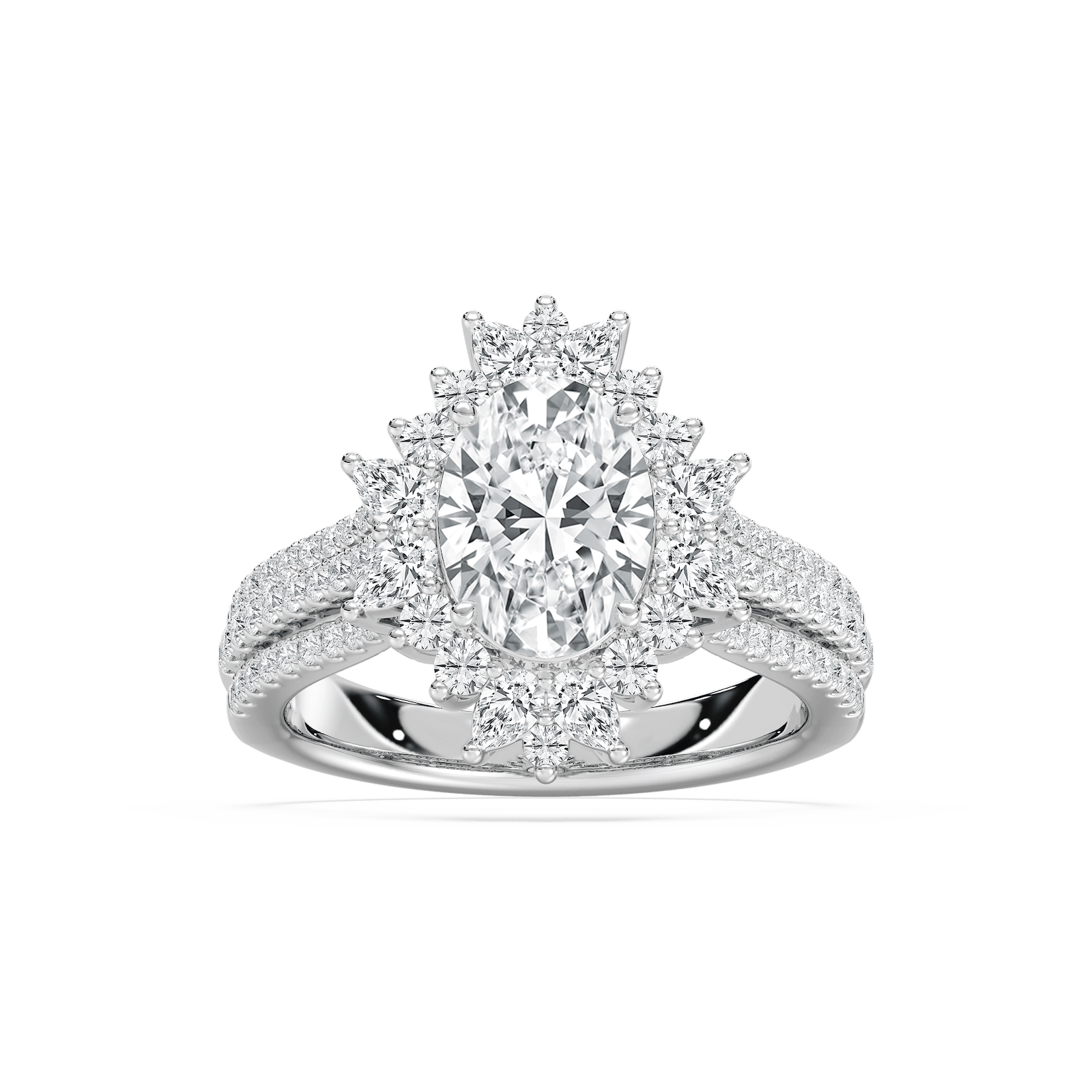 Evie Halo Engagement Ring in Rose Gold