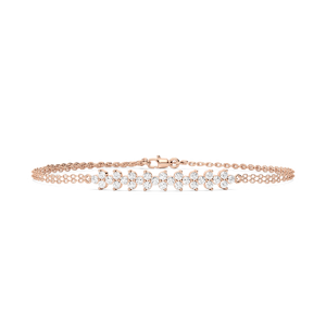 3/4 ctw Round Lab Grown Diamond Cluster Chain Bracelet  - 7 Inches