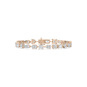 12 ctw Multi Shape Lab Grown Diamond Bar Link Line Bracelet  - 7 Inches