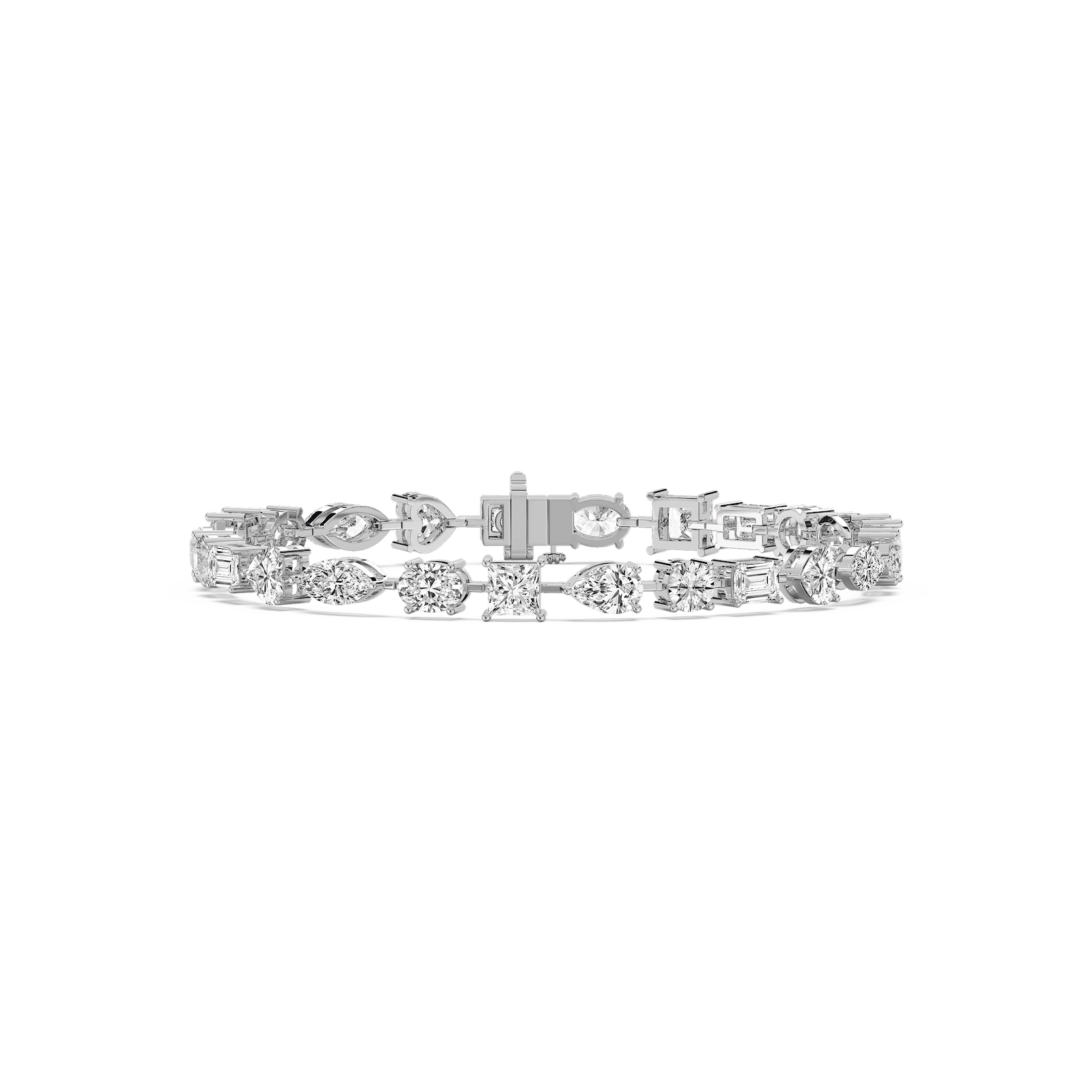 Fancy Shape Line Bracelet in Rose Gold
