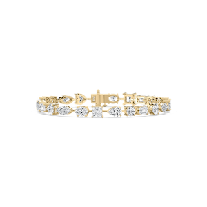 12 ctw Multi Shape Lab Grown Diamond Bar Link Line Bracelet  - 7 Inches