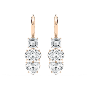 8 ctw Asscher, Oval & Heart Lab Grown Diamond Fancy Trio Dangle Earrings