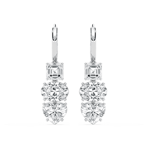 8 ctw Asscher, Oval & Heart Lab Grown Diamond Fancy Trio Dangle Earrings