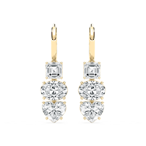 8 ctw Asscher, Oval & Heart Lab Grown Diamond Fancy Trio Dangle Earrings