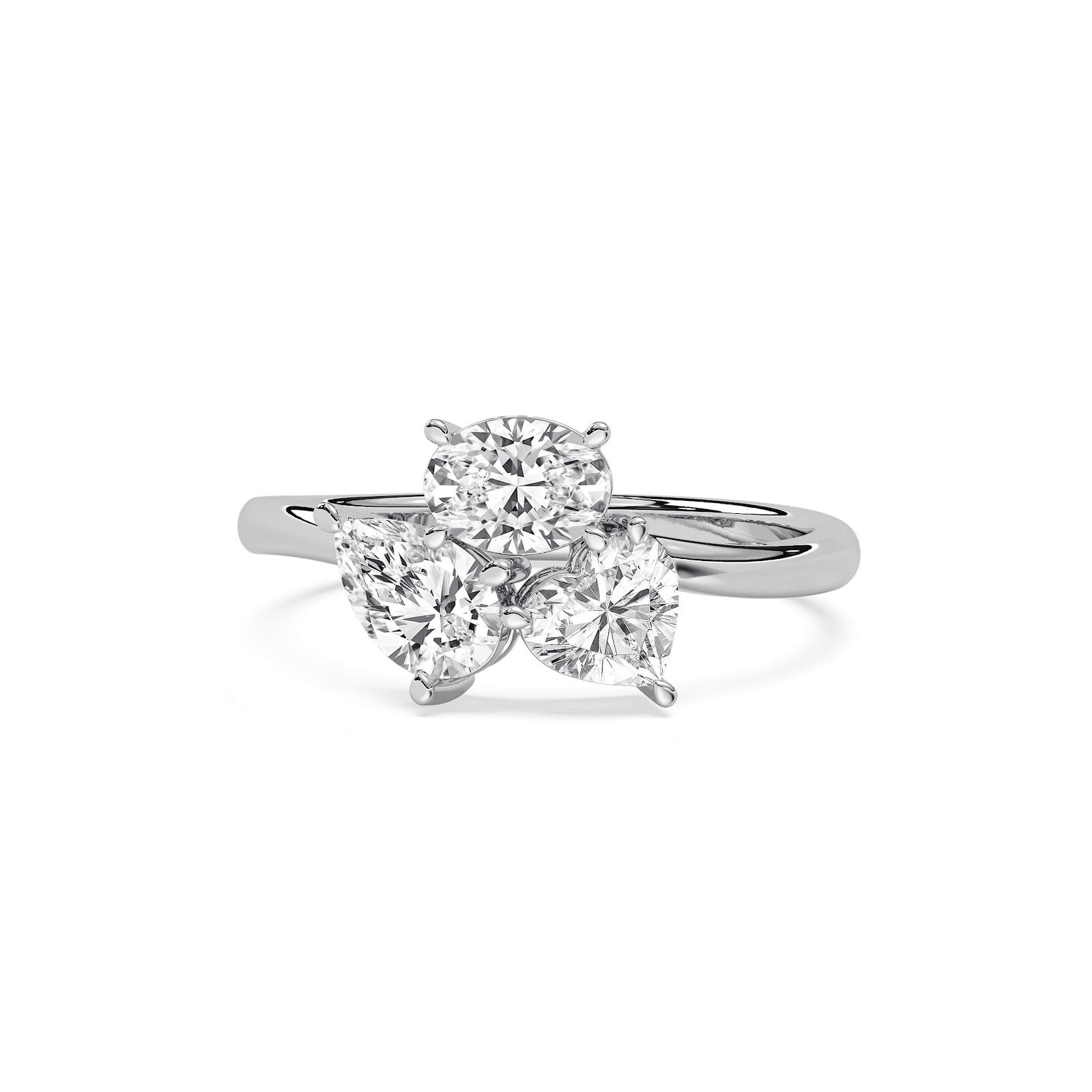 Fancy Trio Fashion Ring in Rose Gold