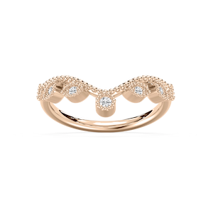 Fauna 1 ctw Round Lab Grown Diamond Milgrain Curved Band