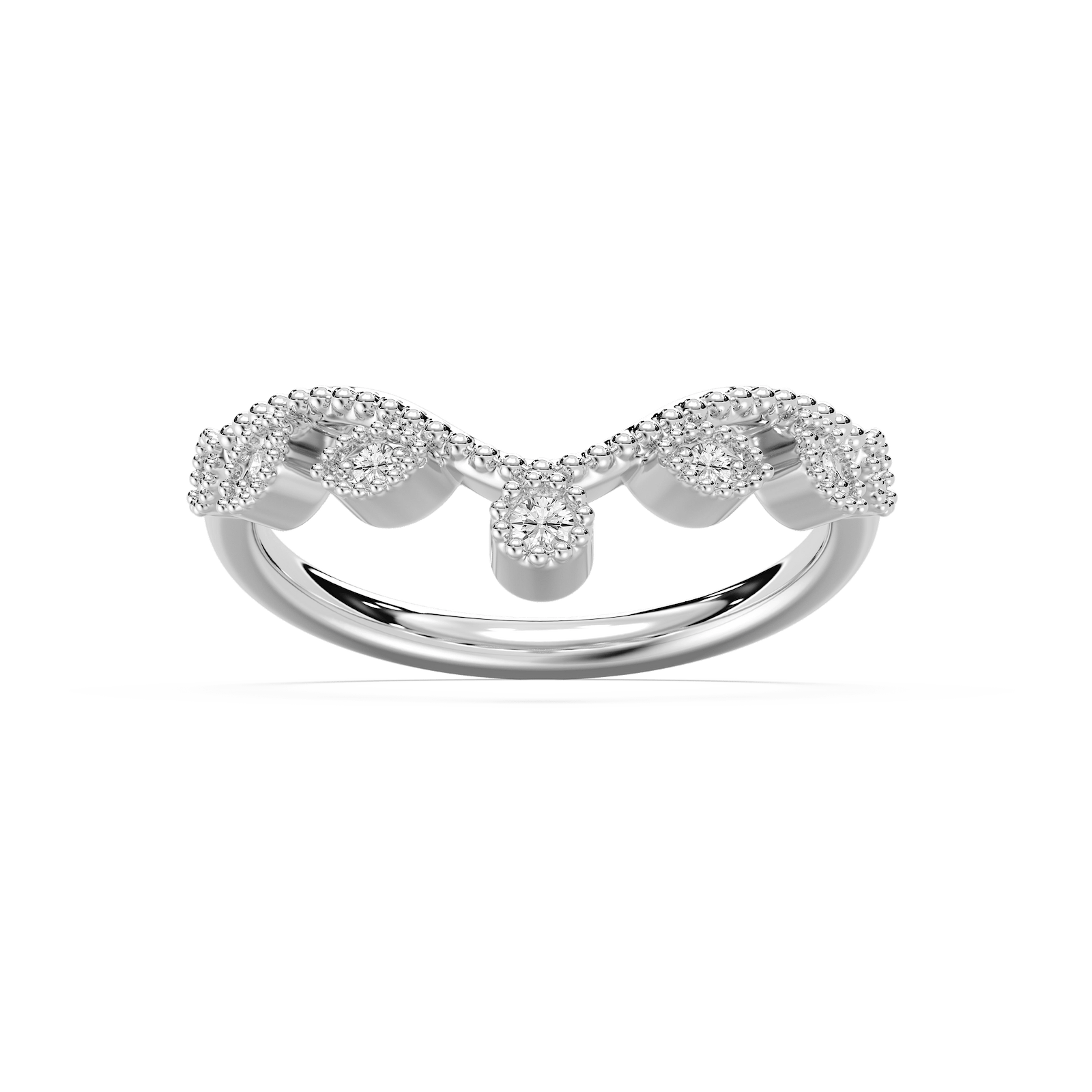 Fauna Vintage Wedding Band in Rose Gold