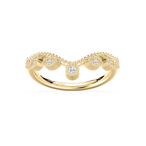 Fauna 1 ctw Round Lab Grown Diamond Milgrain Curved Band